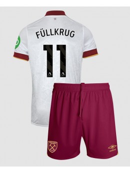 West Ham United Niclas Fullkrug #11 Ausweichtrikot für Kinder 2024-25 Kurzarm (+ Kurze Hosen)